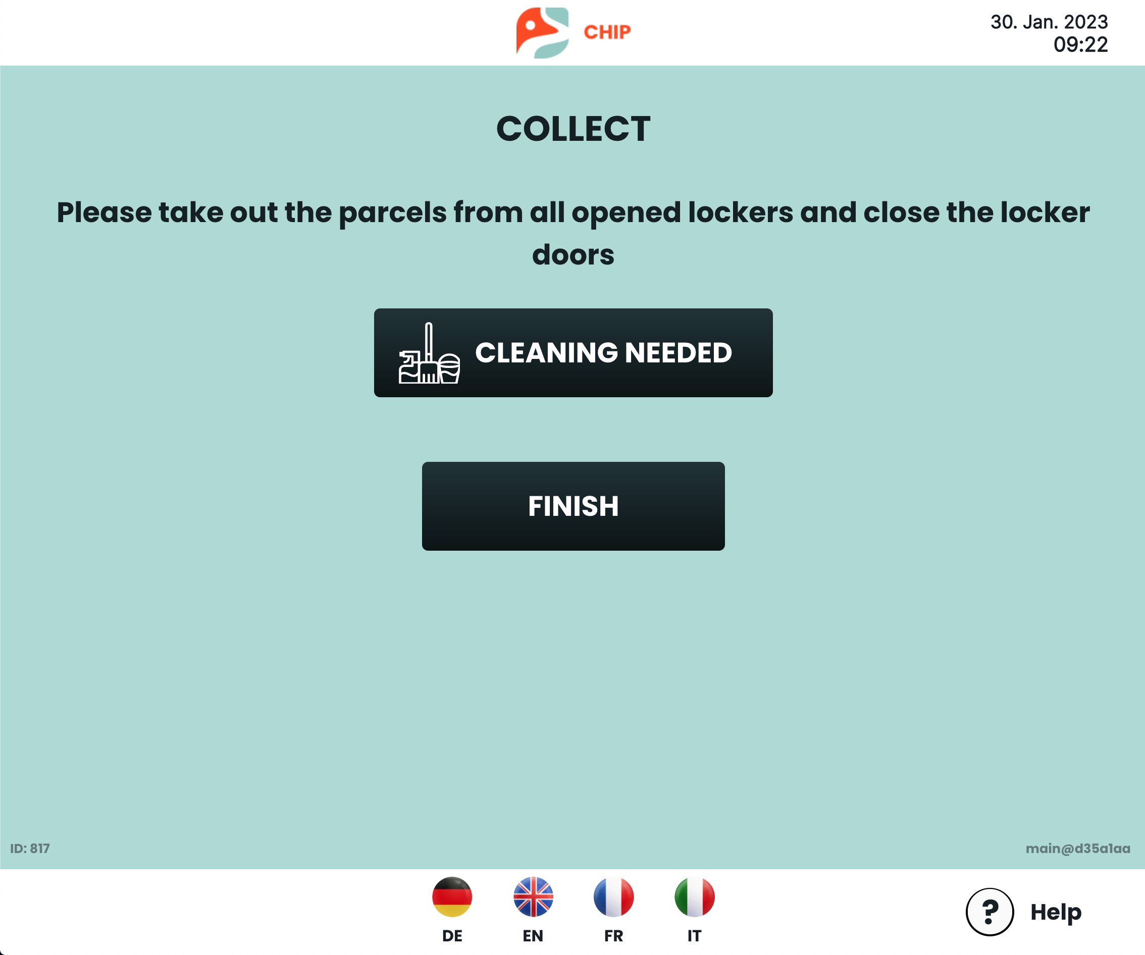 Collect parcel - unlock